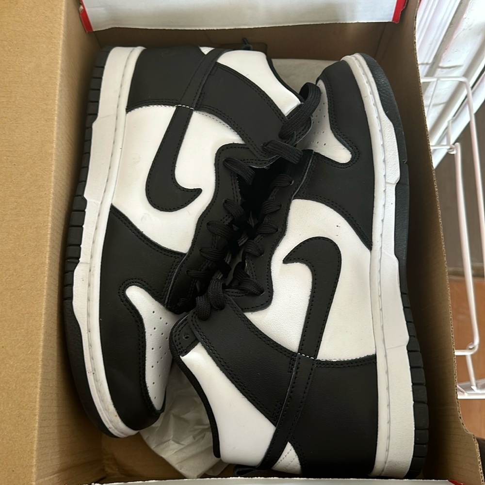 White and black Nike dunk high